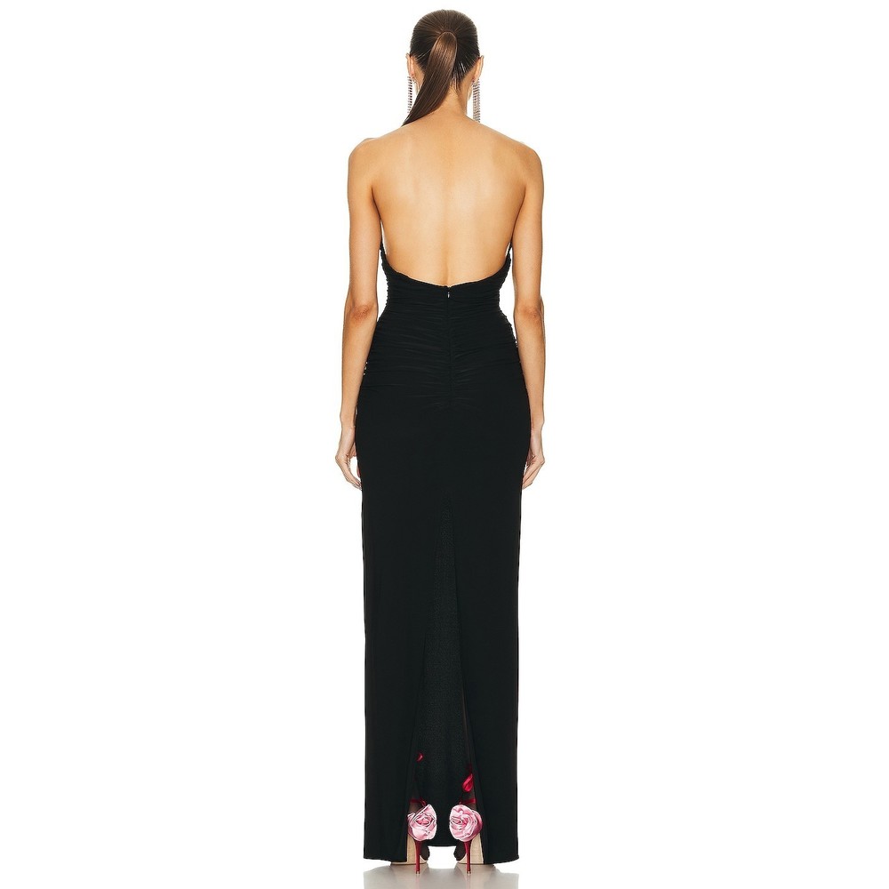New Magda Butrym Plunging Gown in Black maxi backless strapless cutout small - Picture 16 of 16